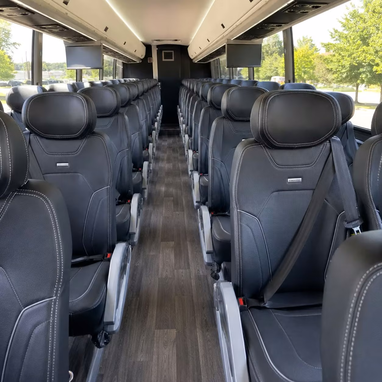 56 passenger charter bus inside