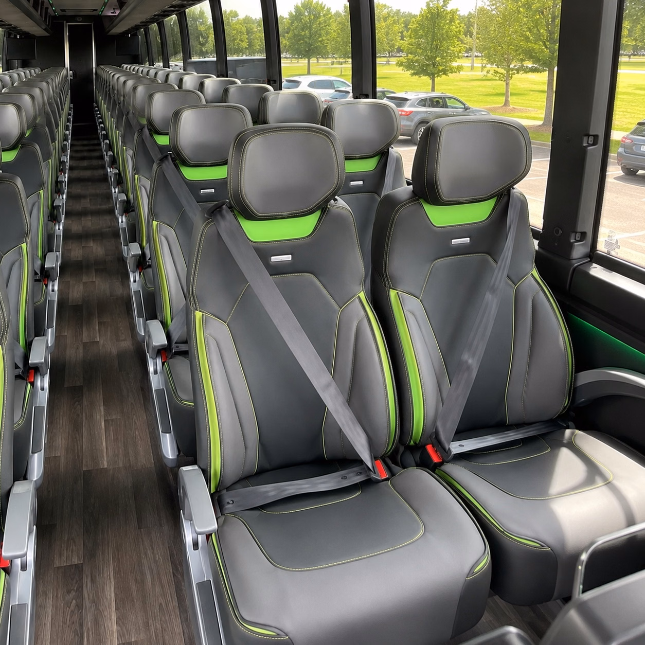 56 passenger charter bus interior